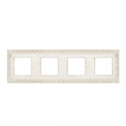 Рамка на 4 поста гор/верт, цвет white decape