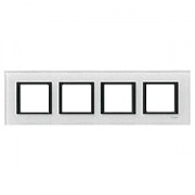 Рамка Unica Class 4 поста белое стекло