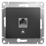 Розетка компьютерная RJ45 кат5E механизм SE Glossa, графит