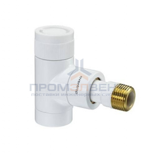 Вентиль термостатический угловой Oventrop E - 1/2" (ВР/НР, PN10, Tmax 90°C, цвет белый)