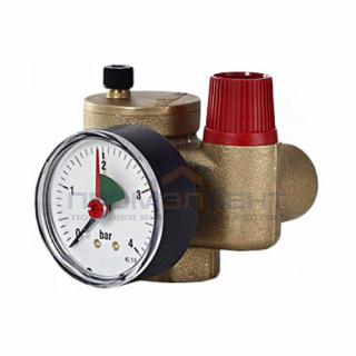 Группа безопасности котла STOUT - 1" (до 50 кВт, давление срабатывания 3 бар, компактное исполнение)