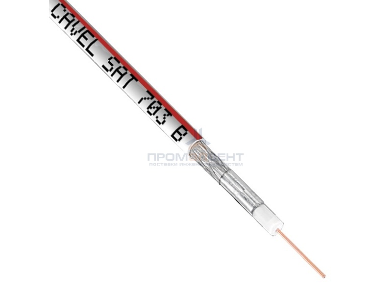 Кабель коаксиальный Cavel SAT 703 B RO с красной полосой CU 75 Ом [бухта 100м]