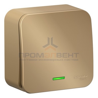 Переключатель 1-клавишный с подсветкой (cх.6) Blanca Schneider Electric 10А 250В титан изол.пластина