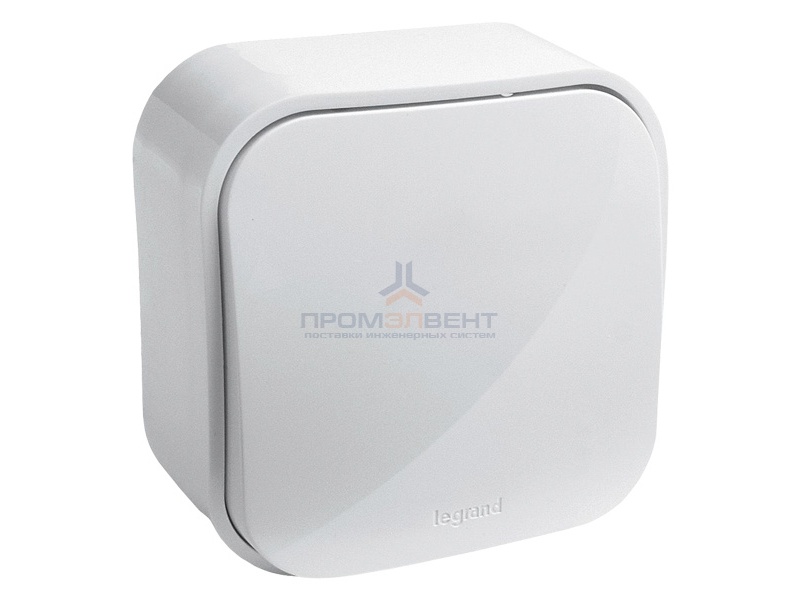 Выключатель кнопочный Legrand Quteo белый [уп 20шт]