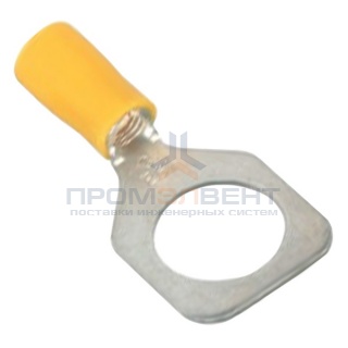 Наконечник с отверстием под винт и изолир.фланцем 2,5-6 кв.мм 5,2 мм (50шт) жёлтый (НКИ)