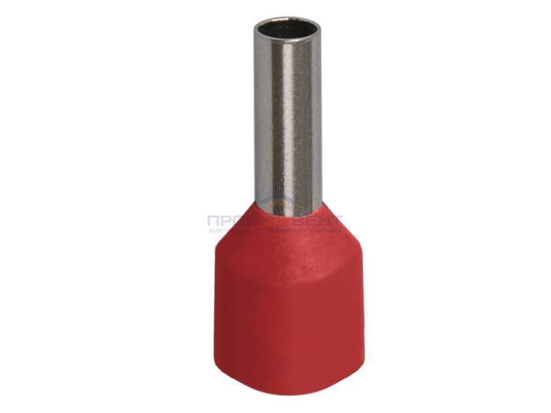 Наконечник кабельный НШвИ 1,0-12 с изолированным фланцем темно-красный Е1012 (100шт) ИЭК