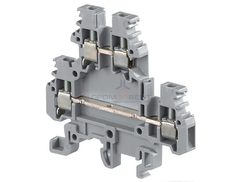 Клеммник ABB MA2,5/5.D2 двухуровневый на DIN-рейку 2,5мм.кв. серый